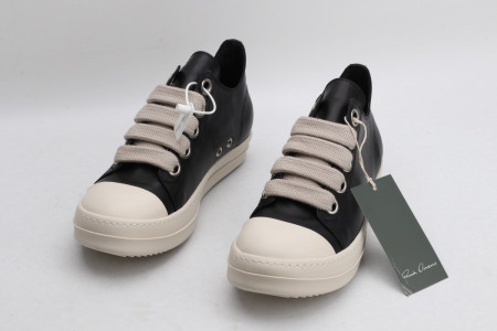 Rick Owe*s DRKSHDW Canvas Low Top Black Milk